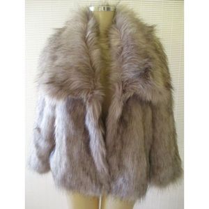 ADRIENNE LANDAU GRAY MIX 3/4 SLEEVE FAUX FUR